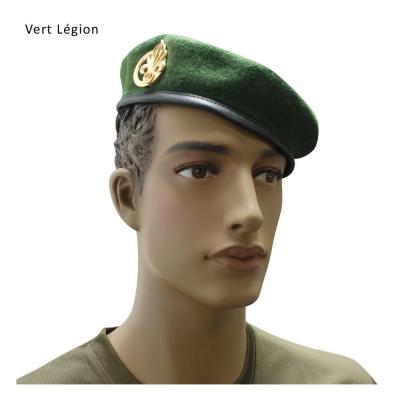 Béret Militaire Bord de Cuir Vert Légion