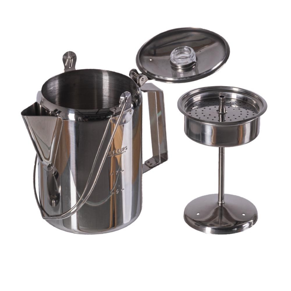 CAFETIERE ACIER AFFILE AVEC PERCOLATEUR 9 TASSES SOLDAT