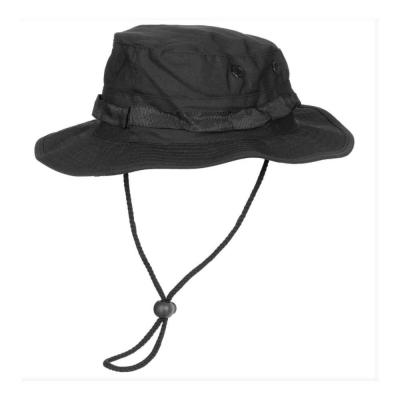 Chapeau de brousse mentonniere gi boonie rip stop noir