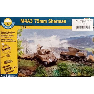 Chars m4a3 75mm sherman ref 7518 italeri
