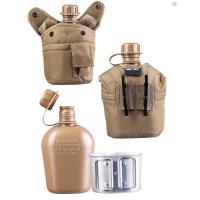 Gourde us plastique 1 litres coyote tan avec car alu1