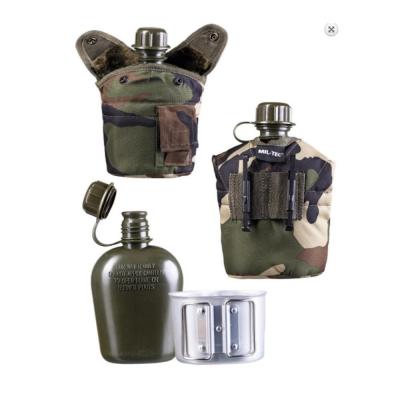 Set Gourde Militaire avec Housse VERT OLIVE et quart