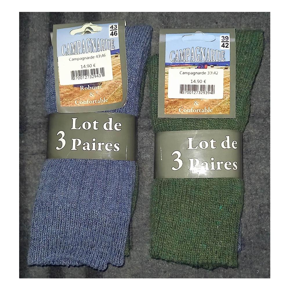 Lot 3 paires chaussettes campagnarde 