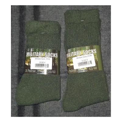 Lot 3 paires chaussettes vert armee military courte