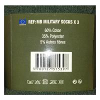 Lot 3 paires chaussettes vert armee military courte1