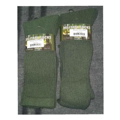 Vert militaire, Chaussettes torsadées - Homme - Laine d'agneau