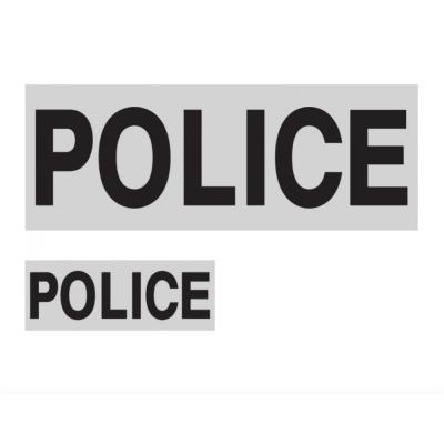 Lot de 1 dossard 1 bp gris lettres noires police