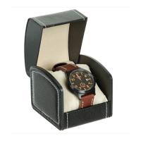 Montre flieger bracelet en cuir brun avec e tui1