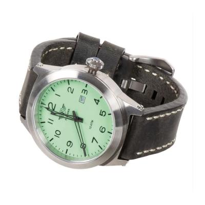 Montre flieger bracelet en cuir gris avec e tui 