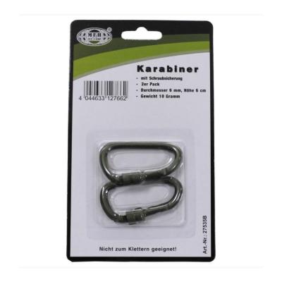 Mousqueton d 6mm x 6 cm cm kaki vis de blocage