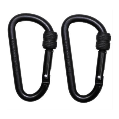 Mousqueton d 8 mm x 8 cm cm noir vis de blocage
