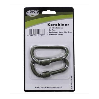 Mousqueton d 8 mm x 8 cm cm vert vis de blocage