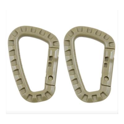 Mousquetons plastique coyote tan d 7 mm x 8 5 cm