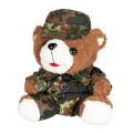 Ours en peluche avec costume et casquette bw camo ca 28 cm