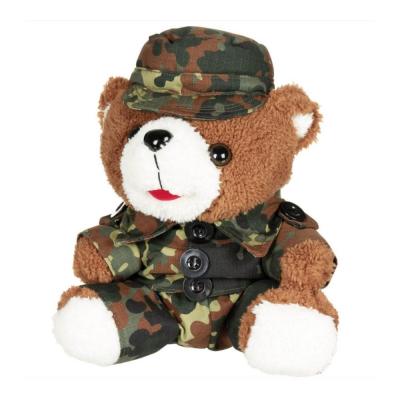 Ours en peluche avec costume et casquette bw camo ca 28 cm