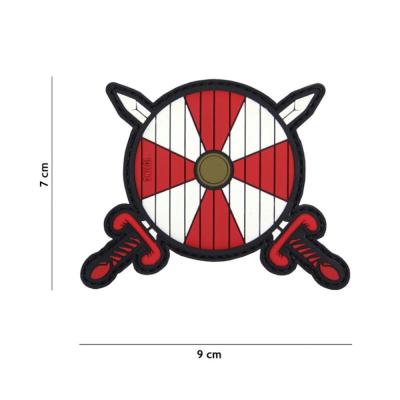 Patch 3d pvc bouclier viking rouge