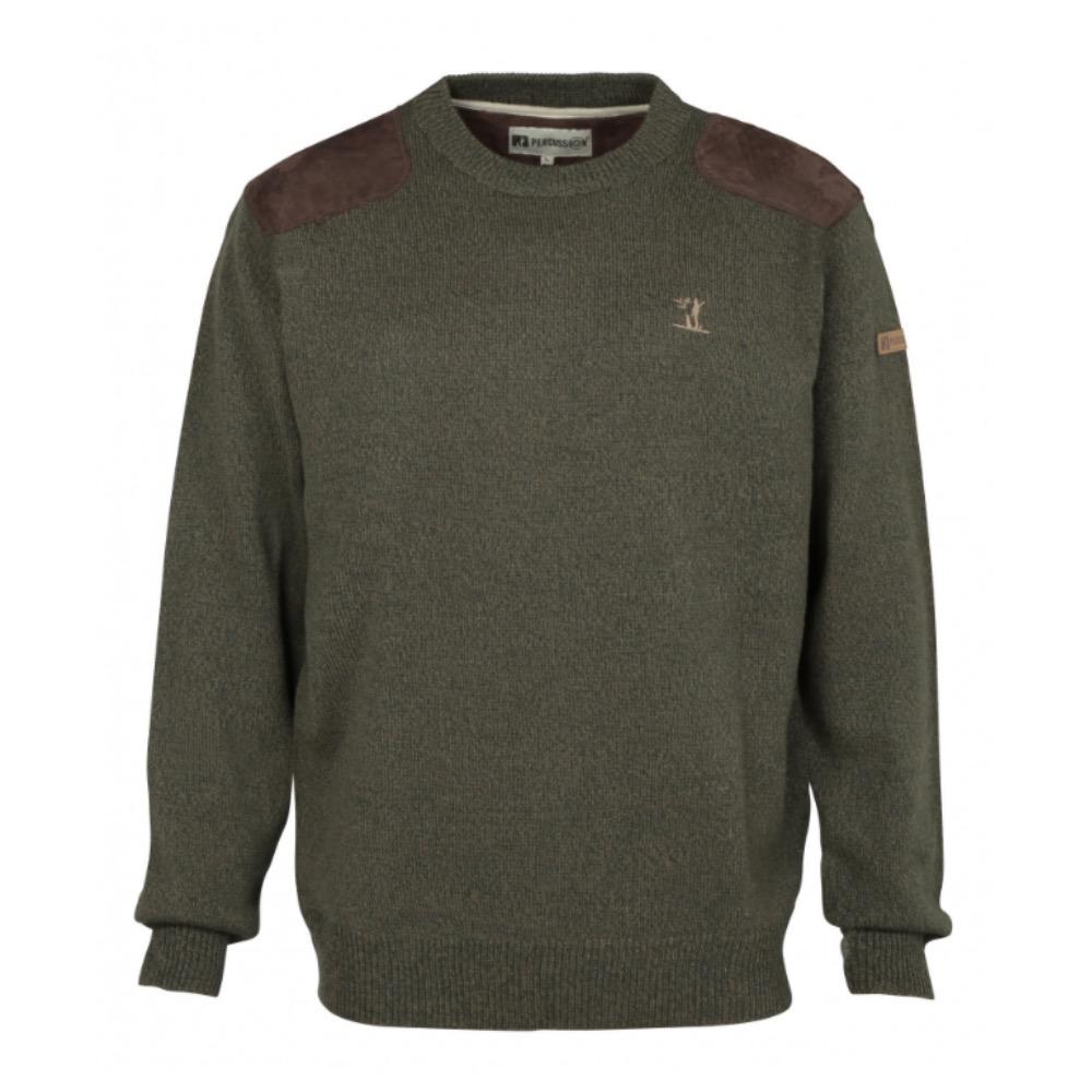 Pull chasse brode col rond chasseur percussion