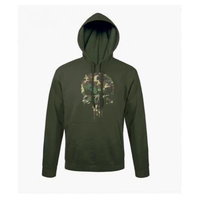 Sweat shirt punisher camo vert army design