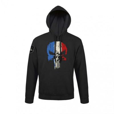 Sweat shirt punisher tricolore black