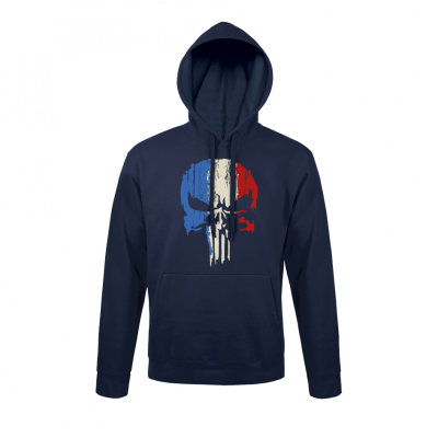 Sweat shirt punisher tricolore bleu jpg