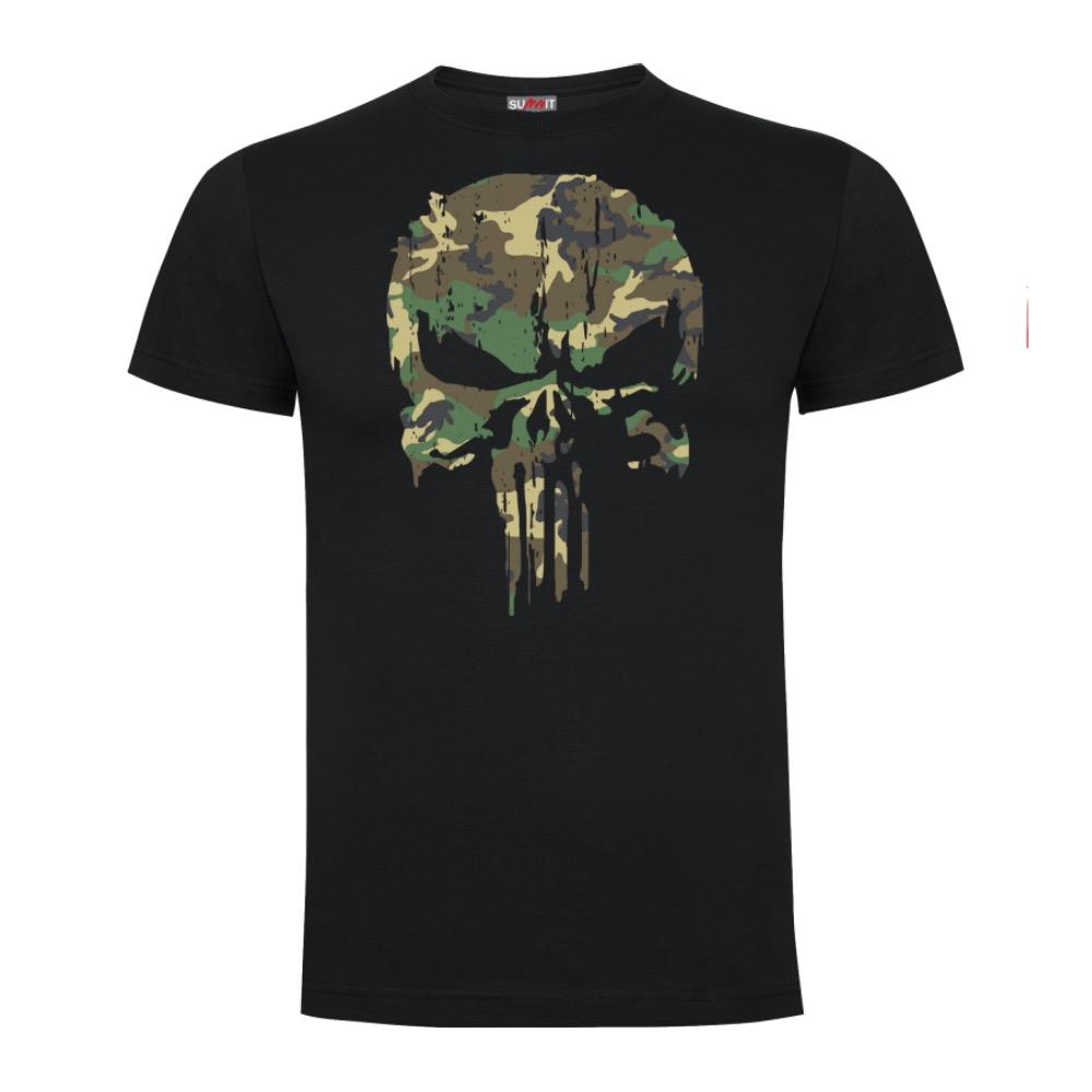 T shirt punisher camo noir army design