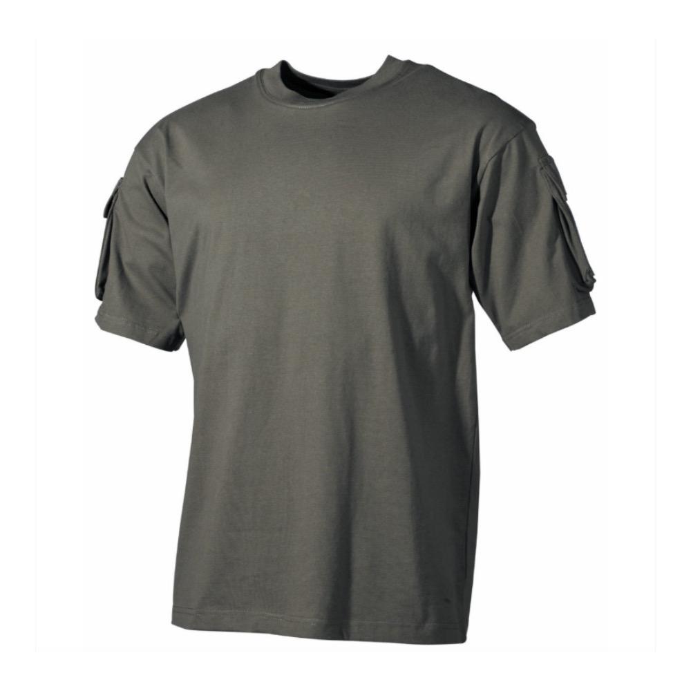 T shirt tactical vert od avec poches mfh 