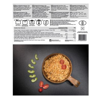 Tactical food pack spaghetti bolognese