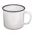 Tasse email blanc noir 8 cm diametr 350 ml