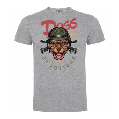 Tee shirt dogs of war gris army design