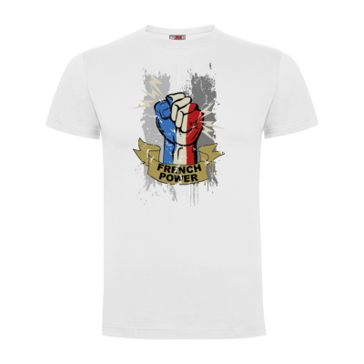 Tee shirt french power bleu