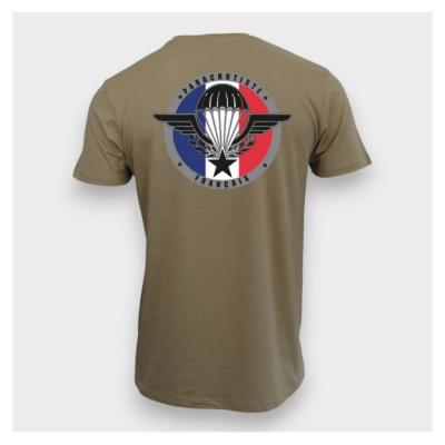 Tee shirt parachutiste francais tricolore