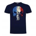 Tee shirt punisher tricolore bleu army design