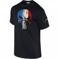 Tee shirt punisher tricolore noir