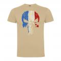 Tee shirt punisher tricolore tan army design