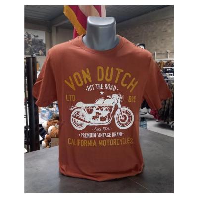 Tee shirt von dutch hit marron motocycle